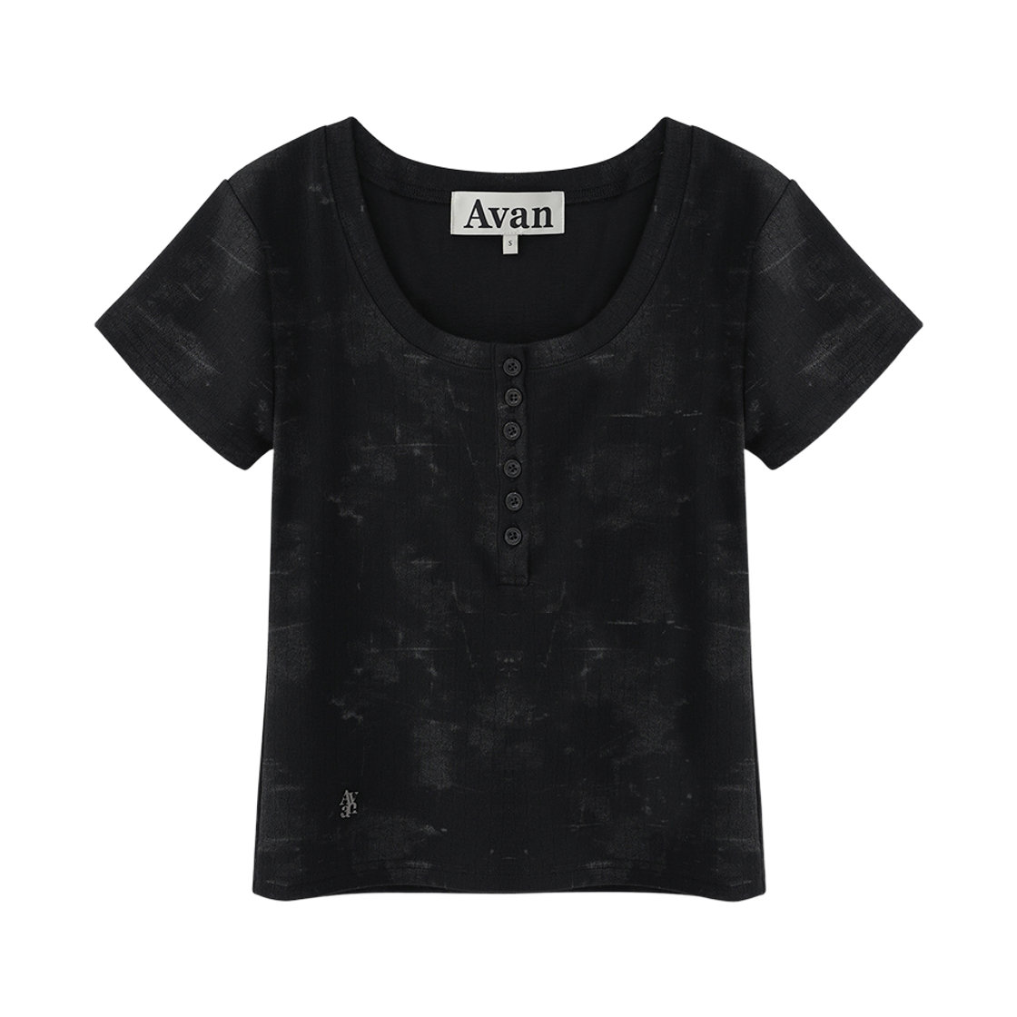 AD62TS16BK Avandress Senna Fog Hanley Neck T-Shirt Black