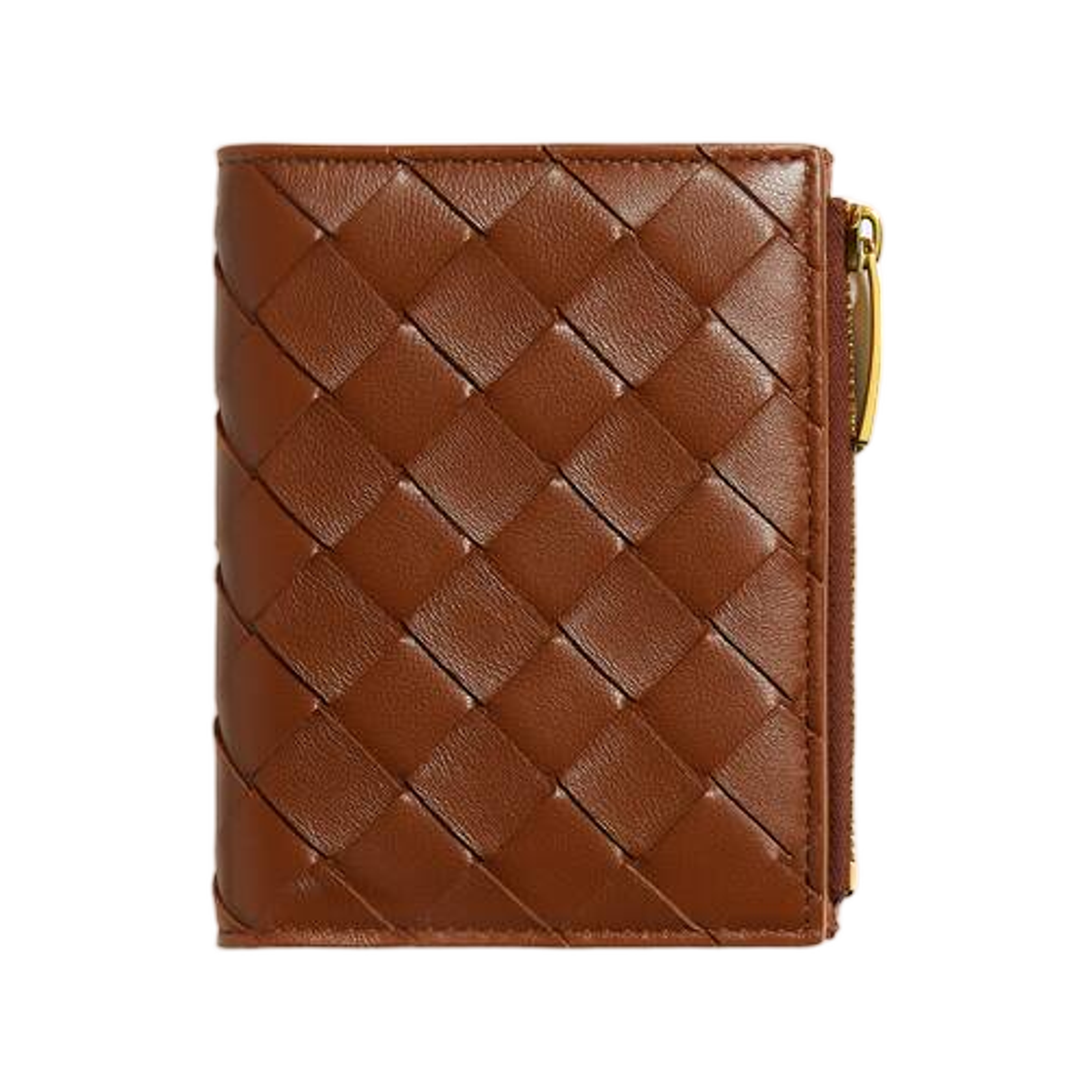 742330VCPP32376 Bottega Veneta Intrecciato Small Bi-Fold Wallet Tannin