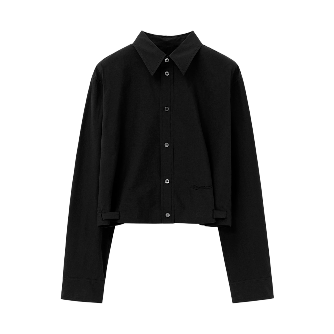M261SH02872B (W) Wooyoungmi Cropped Banding Shirt Black - 26SS