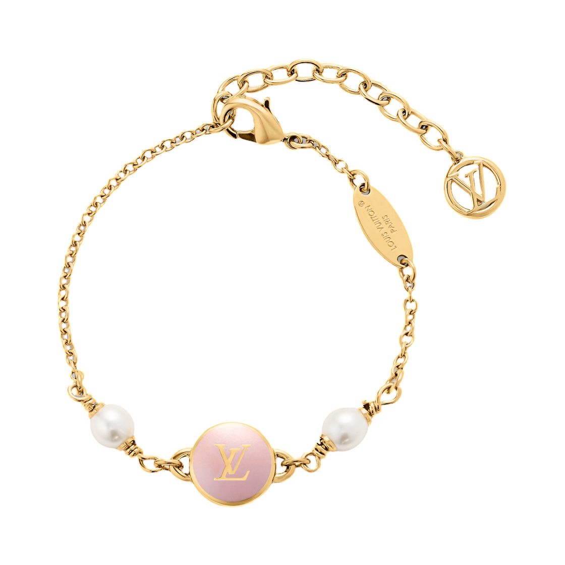 MA114A (W) Louis Vuitton LV Pearly Confetti Bracelet Gold