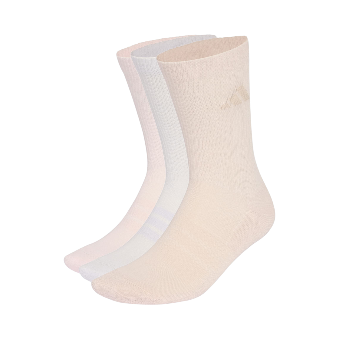 KQ6761 Adidas Cushioned Sportswear Crew Socks Putty Mauve Wonder Beige (3 Pack)