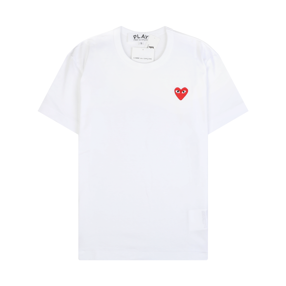 [25% 쿠폰] 플레이 꼼데가르송 레드 하트 티셔츠 화이트([25% 쿠폰] Play Comme des Garcons Red Heart T-Shirt White) - 1