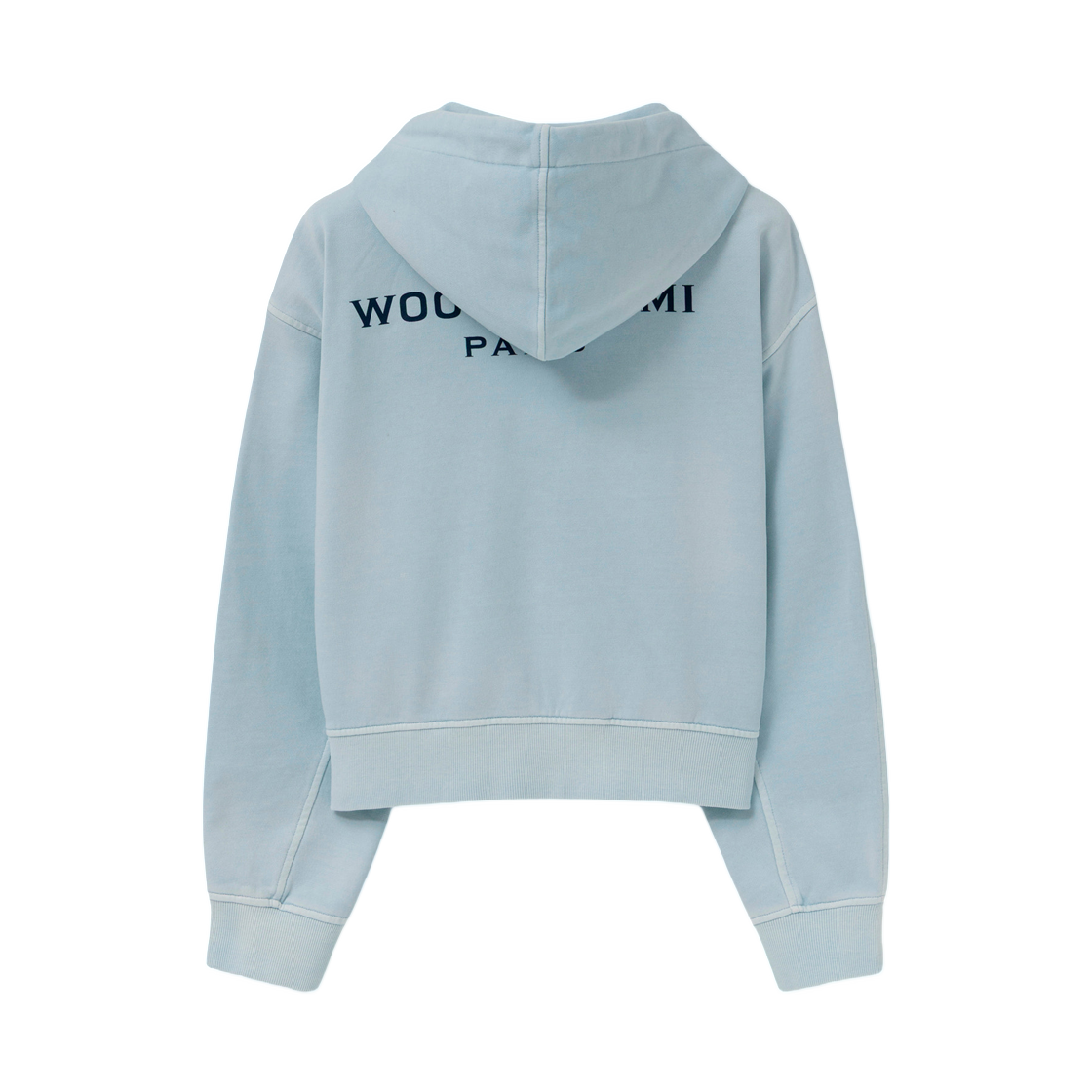 M261TS37786L (W) Wooyoungmi Back Logo Zip-Up Hoodie Blue - 26SS