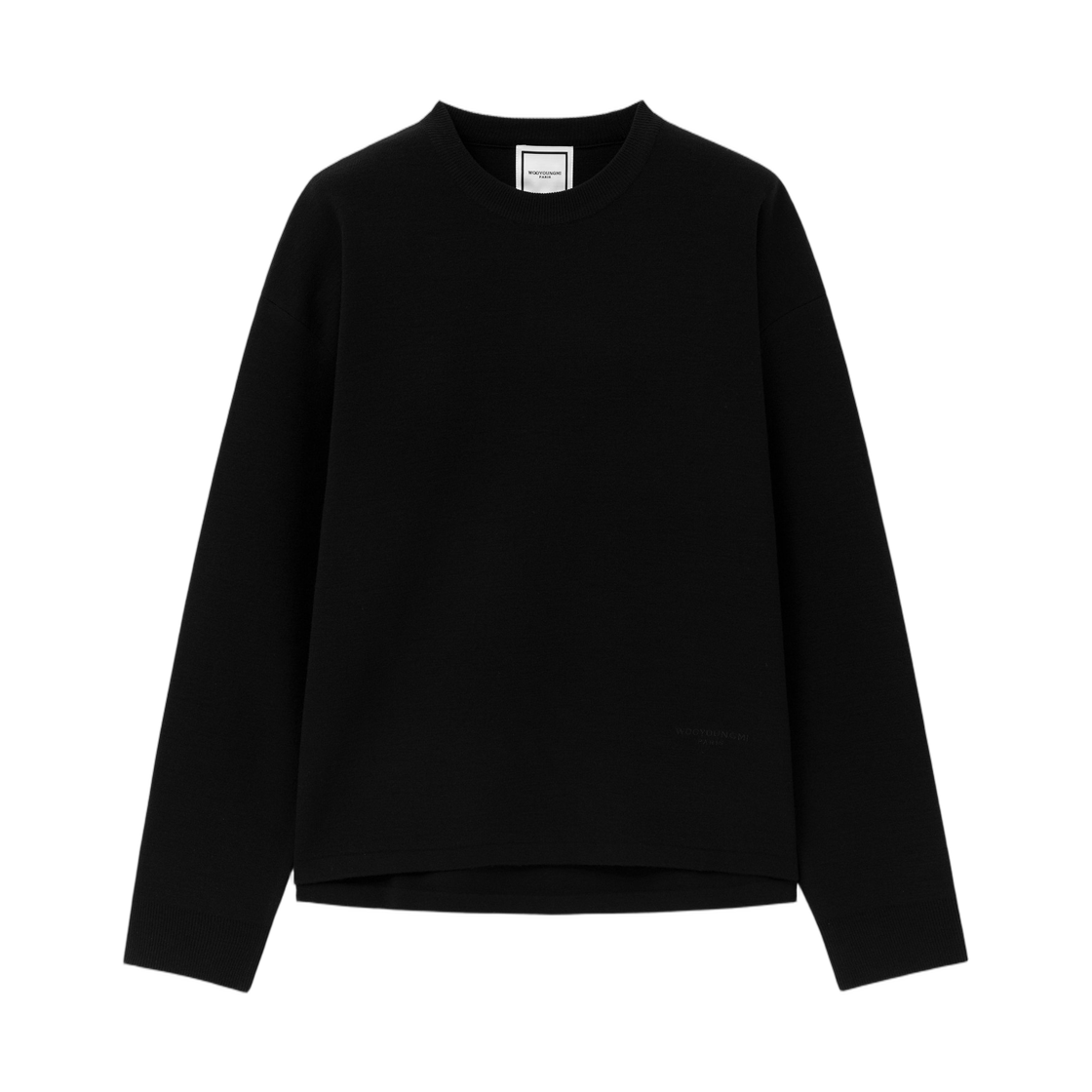 W263KN01501B Wooyoungmi Round Neck Wool Sweater Black - 26FW