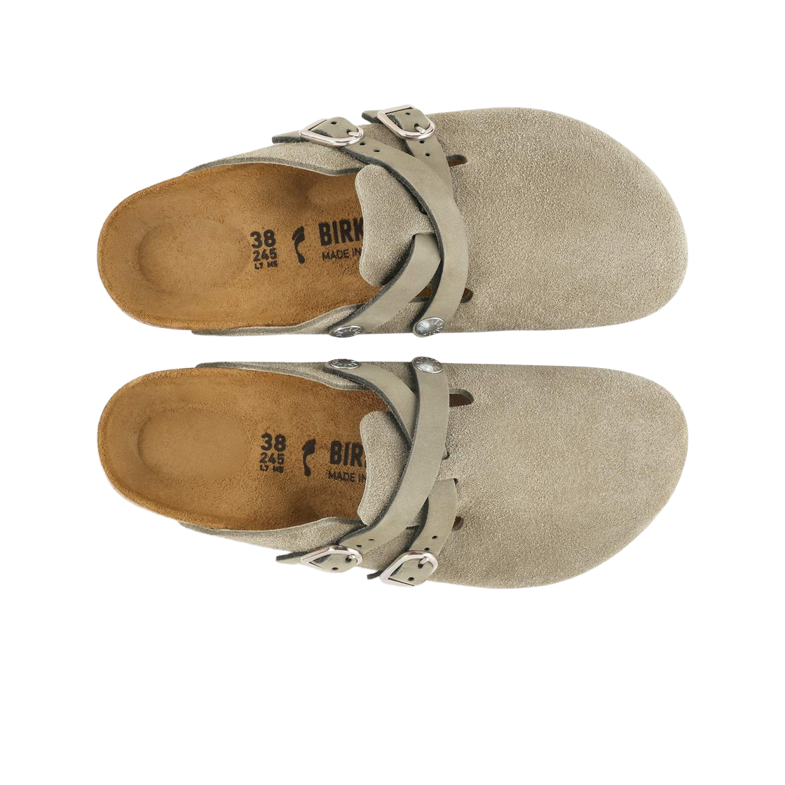(W) 버켄스탁 블레어 스웨이드 레더 토프 - 내로우((W) Birkenstock Blair Suede Leather Taupe - Narrow) - 2