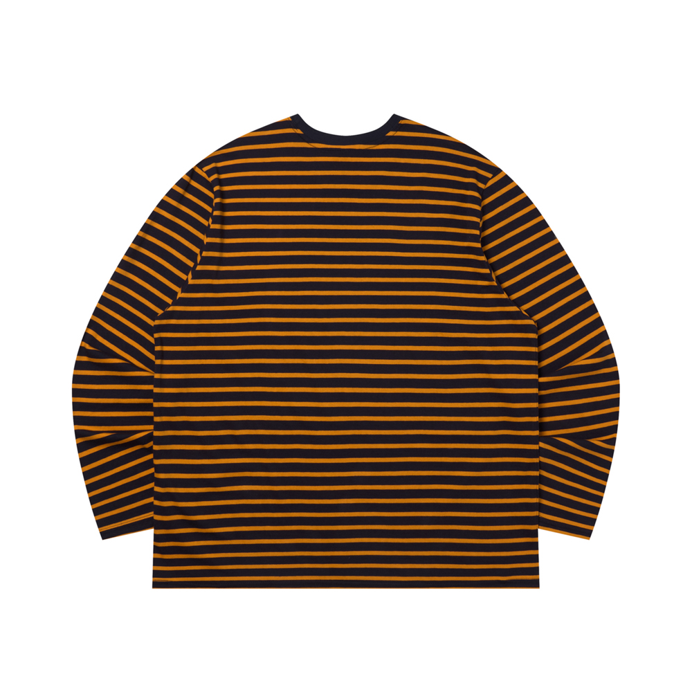 아모우 레터링 스트라이프 롱슬리브 오렌지(AMOU Lettering Stripe Long Sleeve Orange) - 2