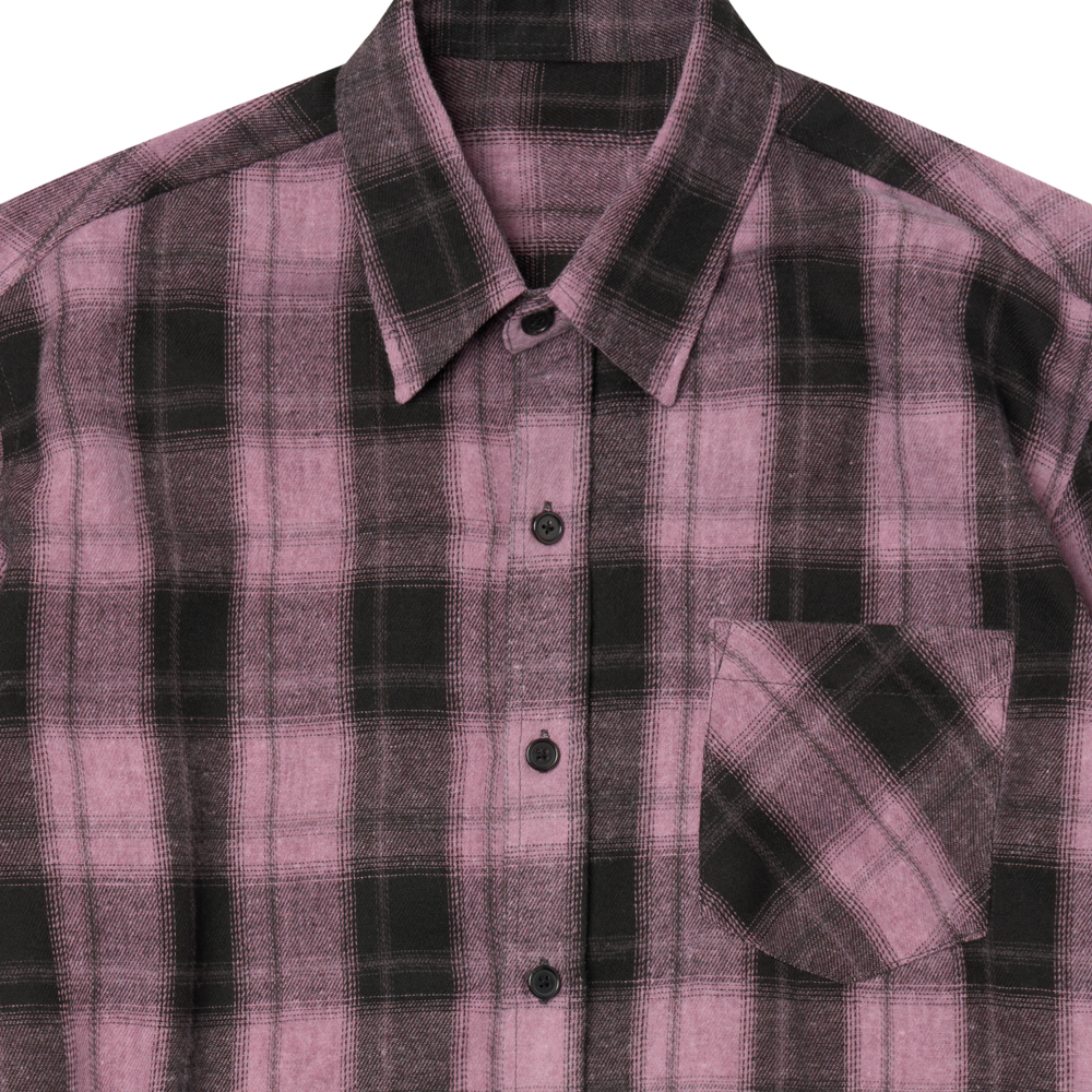 아모우 코어 플란넬 셔츠 핑크(AMOU Core Flannel Shirts Pink) - 3