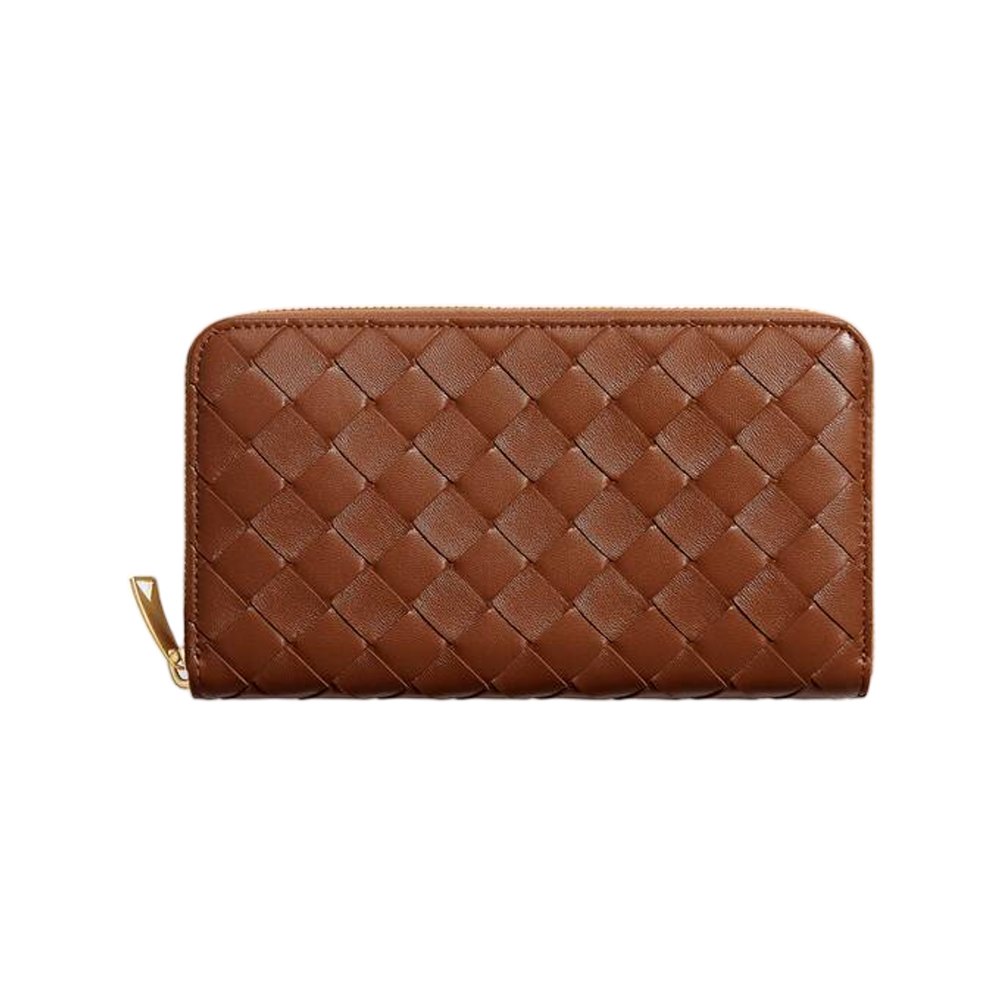 814674VCPP22376 Bottega Veneta Intrecciato Zip-Around Wallet Tannin