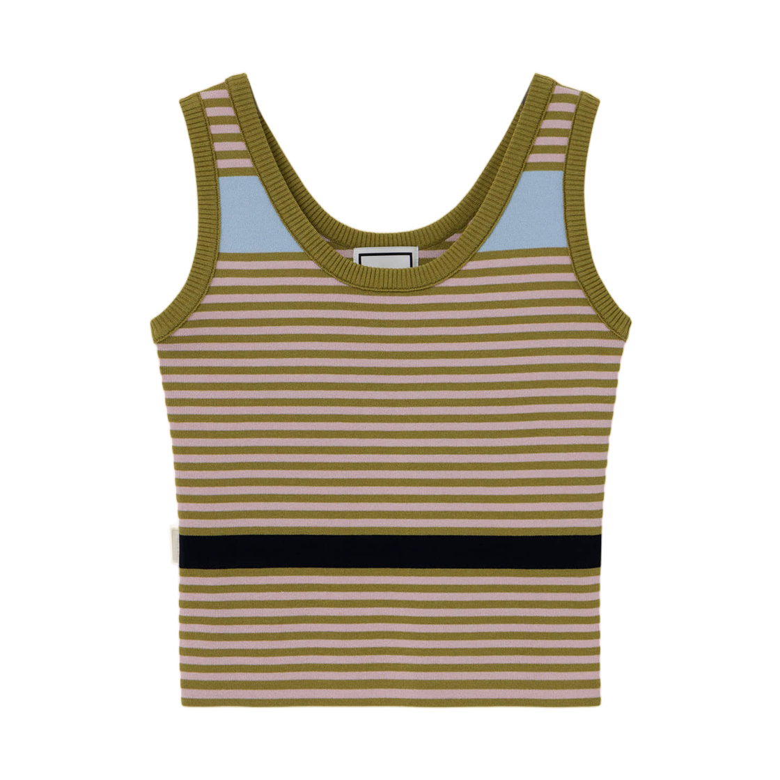 M261KN14533F (W) Wooyoungmi Stripe Knit Sleeveless Green - 26SS