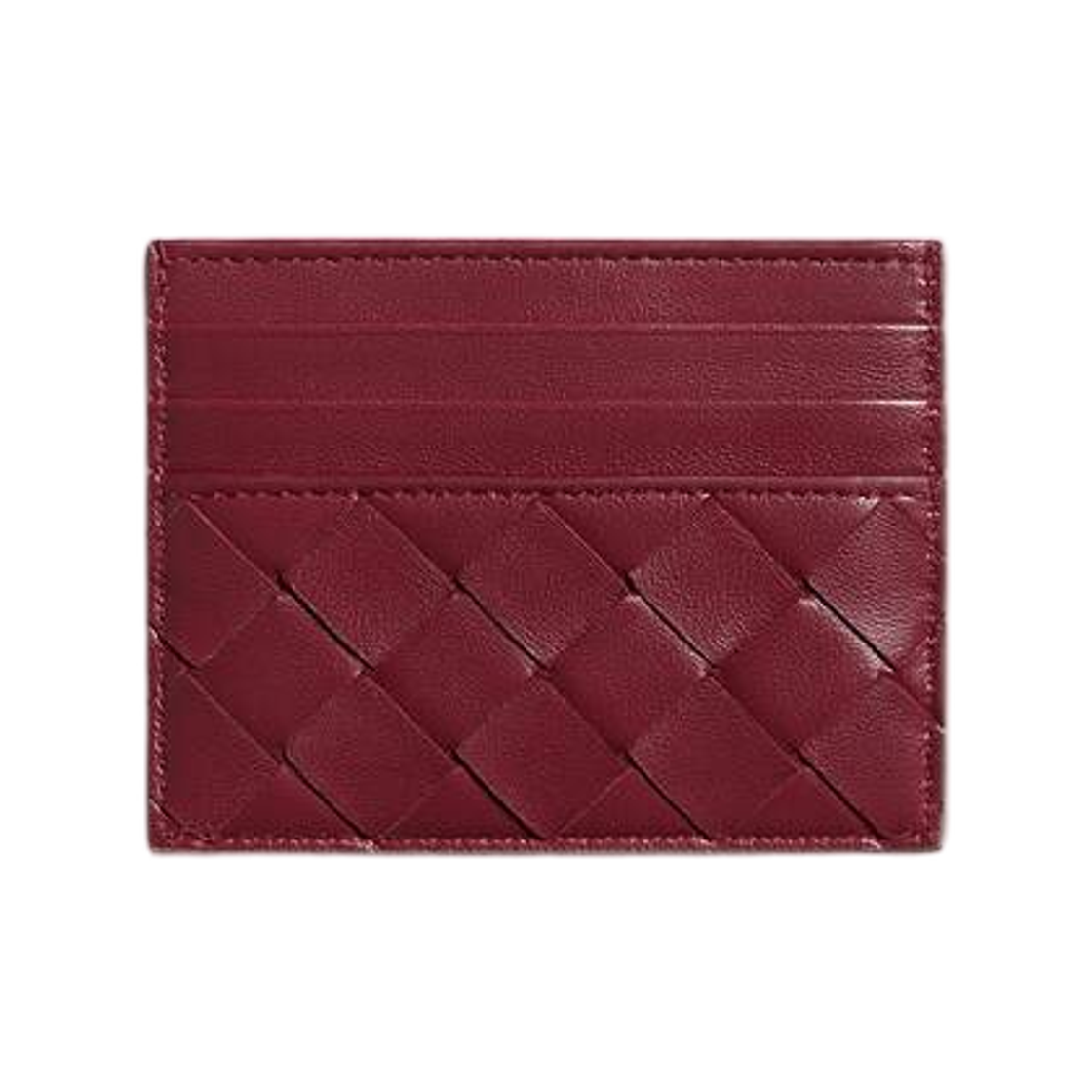 796324V1G141662 Bottega Veneta Intrecciato Credit Card Case Basalt Lava Red