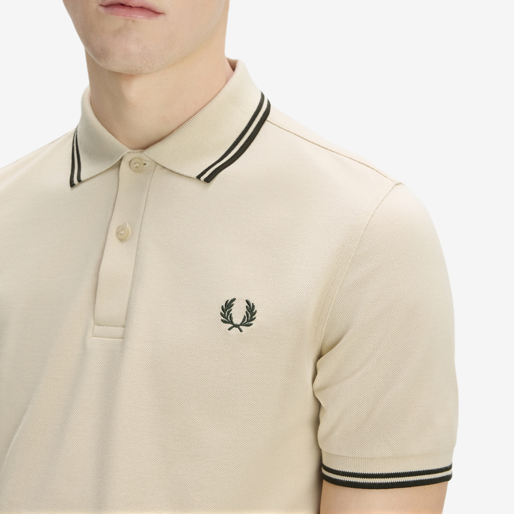 프레드페리 M3600 트윈 팁 프레드페리 셔츠 오트밀 나이트그린(Fred Perry M3600 Twin Tipped Fred Perry Shirt Oatmeal Night Green) - 5