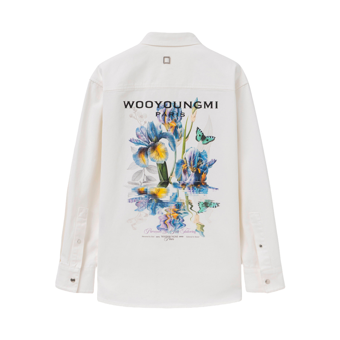 M261SH26881I (W) Wooyoungmi Flower Back Logo Denim Shirt Ivory - 26SS