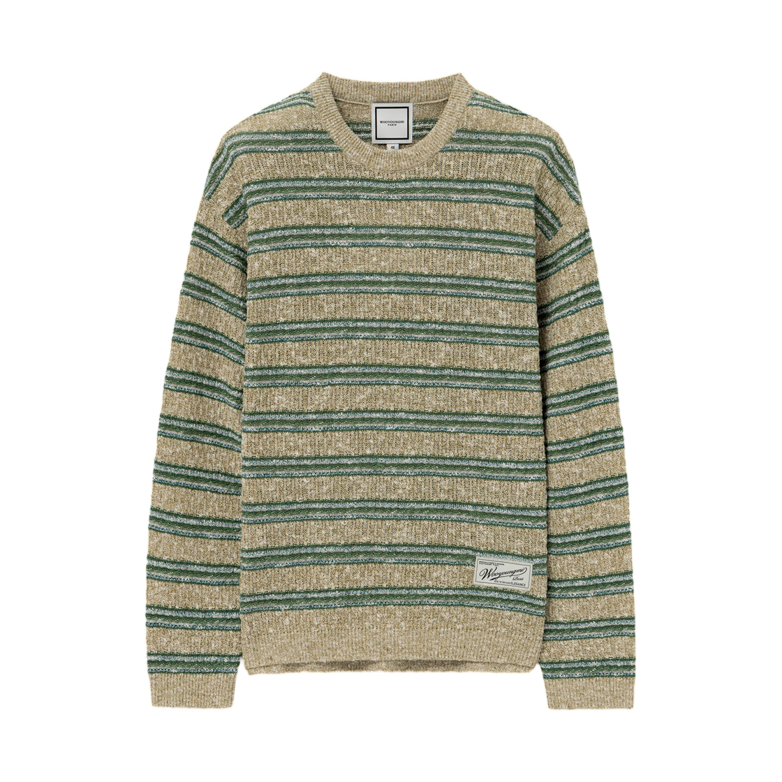 W261KN10514F Wooyoungmi Stripe Sweater Green - 26SS