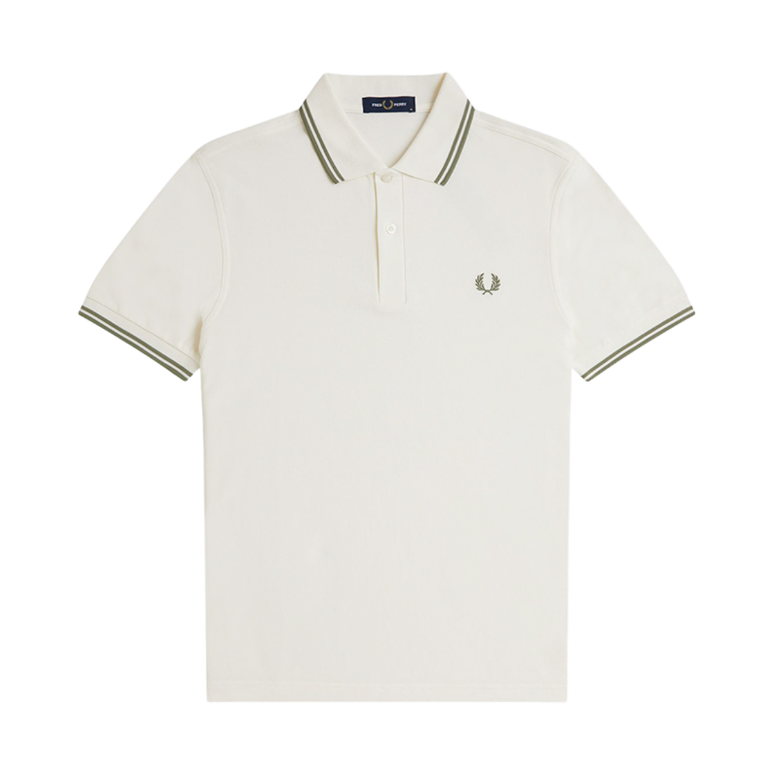프레드페리 M3600 트윈 팁 프레드페리 셔츠 라이트 에크루 올리브 민트(Fred Perry M3600 Twin Tipped Fred Perry Shirt Light Ecru Olive Mint)
