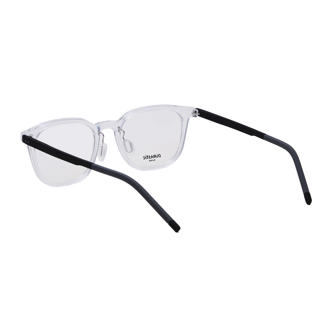 알로아이웨어 [DURASTIC] DRG5603 2009G 웰링턴 스퀘어 실리콘 안경테 클리어/블랙(ALO EYEWEAR [DURASTIC] DRG5603 2009G Wellington Square Silicone Eyeglass Frame Clear/Black) - 3