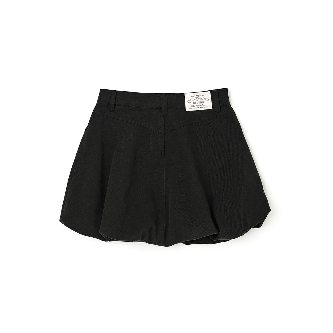라츠유 크런치 벌룬 스커트 블랙(LOTS YOU Crunchy Balloon Skirt Black) - 2