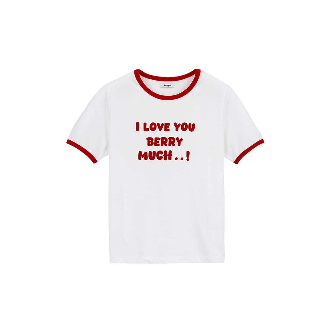 라츠유 베리 머치 링거 티셔츠 레드(LOTS YOU Berry Much Ringer T-shirt Red)