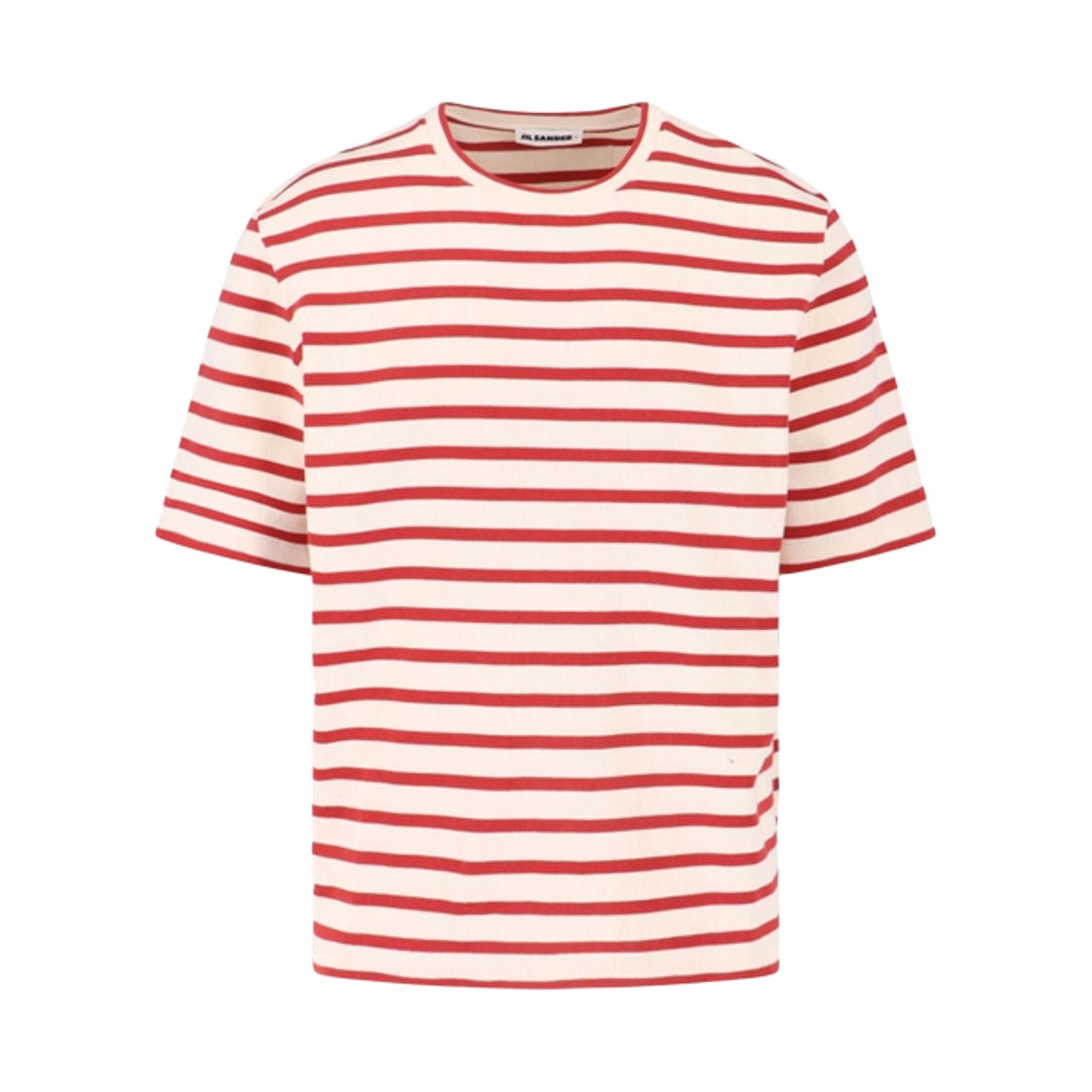 질 샌더 스트라이프 백 로고 티셔츠 내츄럴 레드(Jil Sander Striped Back Logo T-Shirt Natural Red)
