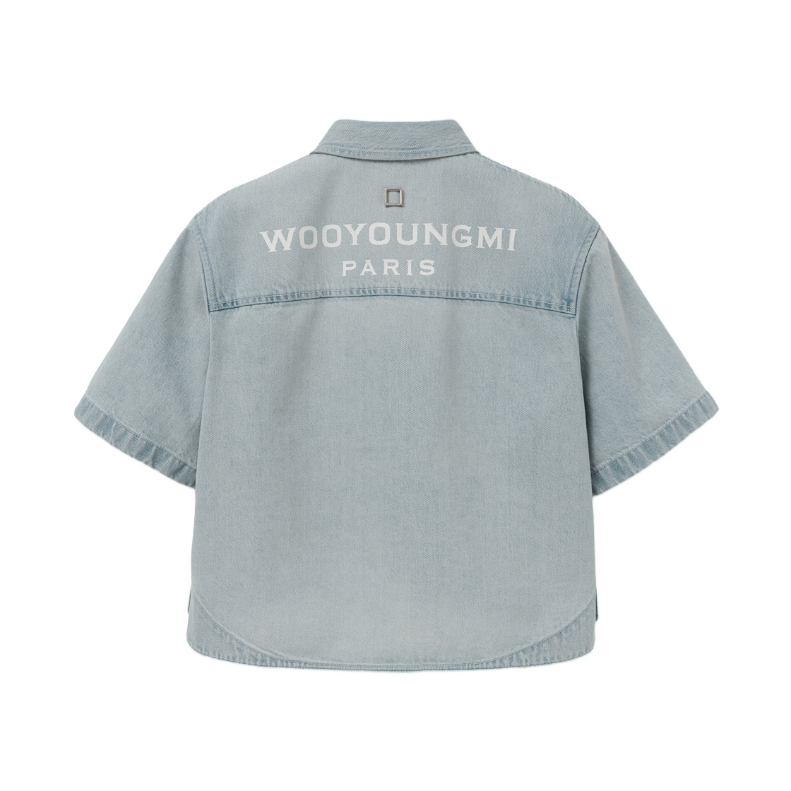 M261SH28994L (W) Wooyoungmi Denim Back Logo Short Sleeve Shirt Blue - 26SS
