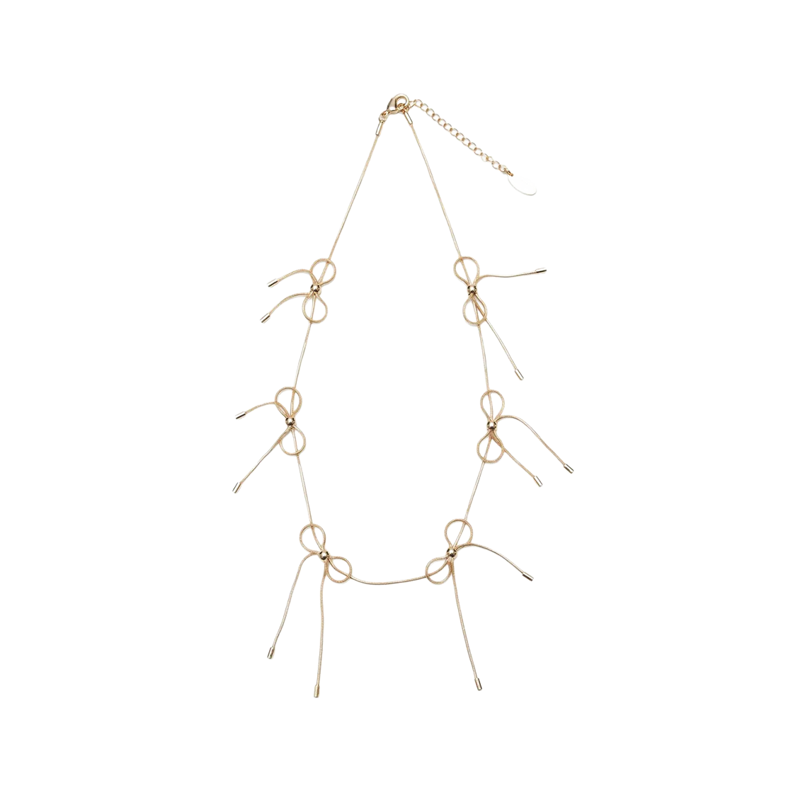 라츠유 리본 봉 체인 네크리스 골드(LOTS YOU Ribbons bon chain necklace Gold)