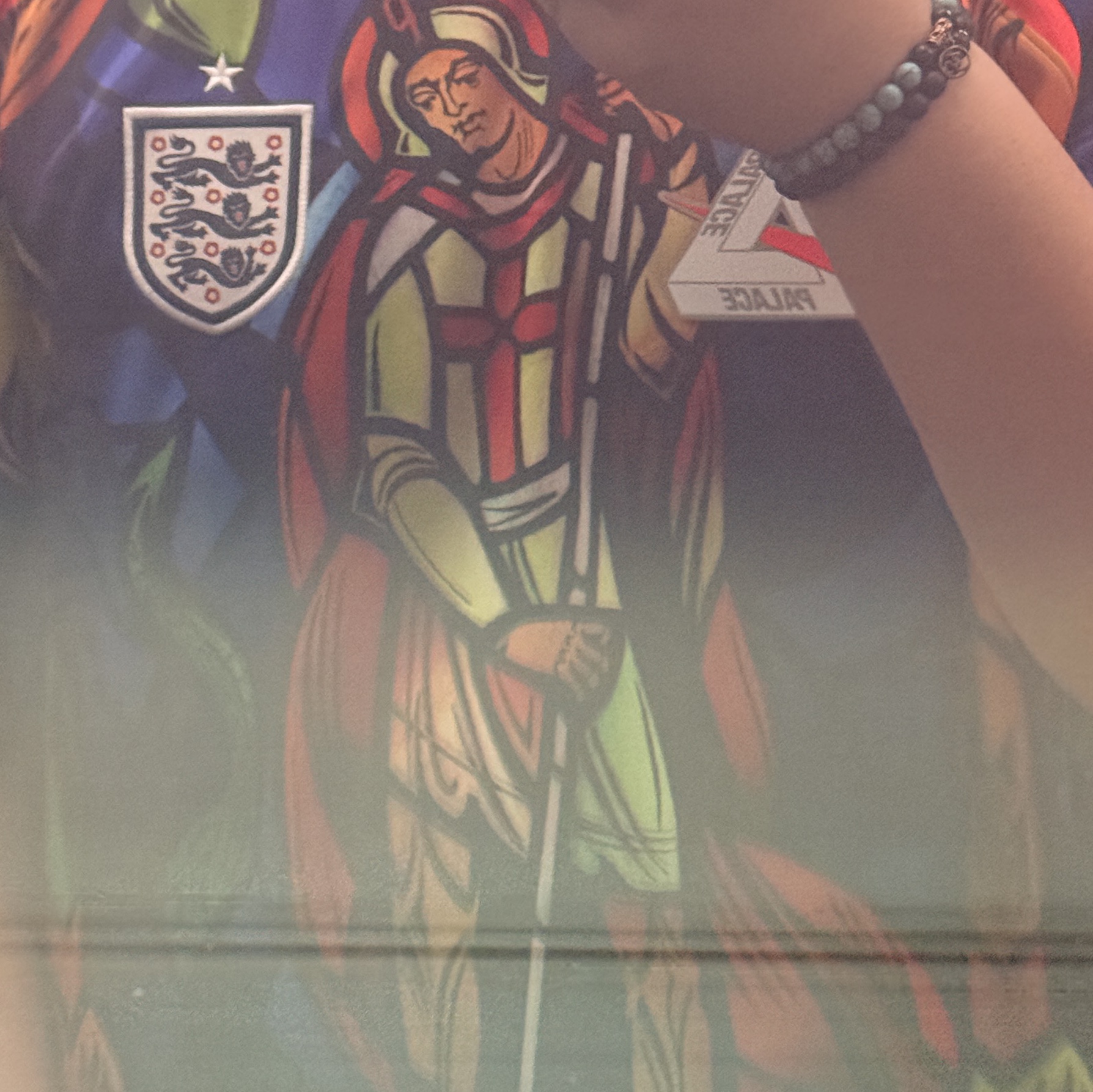 Palace x Nike England Dri-Fit Football Jersey Bright Crimson 착용 스타일