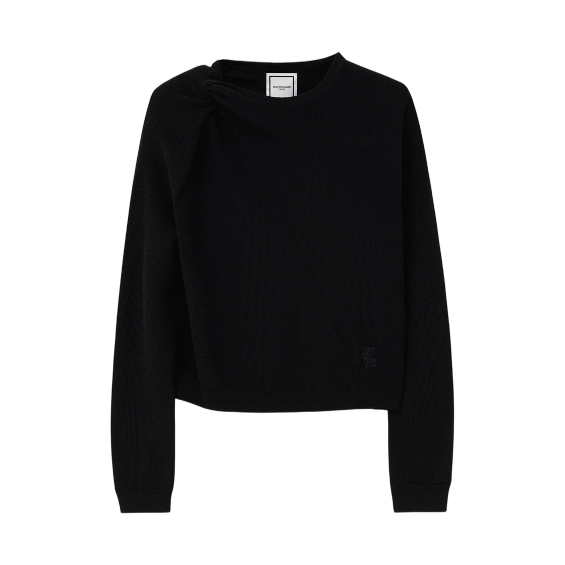 M261KN02522B (W) Wooyoungmi Twisted Sweater Black - 26SS