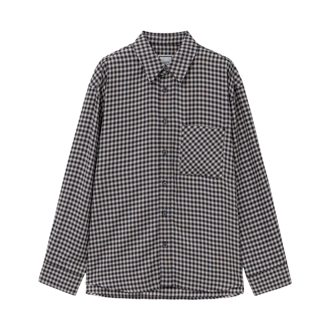 W263SH09824B Wooyoungmi Modal Check Shirt Black - 26FW