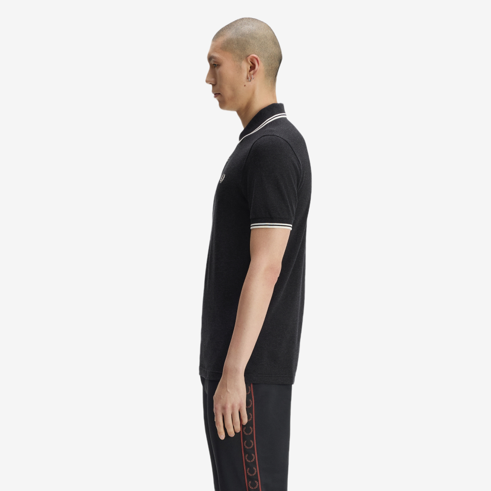 프레드페리 M3600 트윈 팁 프레드페리 셔츠 차콜말 에크루(Fred Perry M3600 Twin Tipped Fred Perry Shirt Charcoal Marl Ecru) - 3