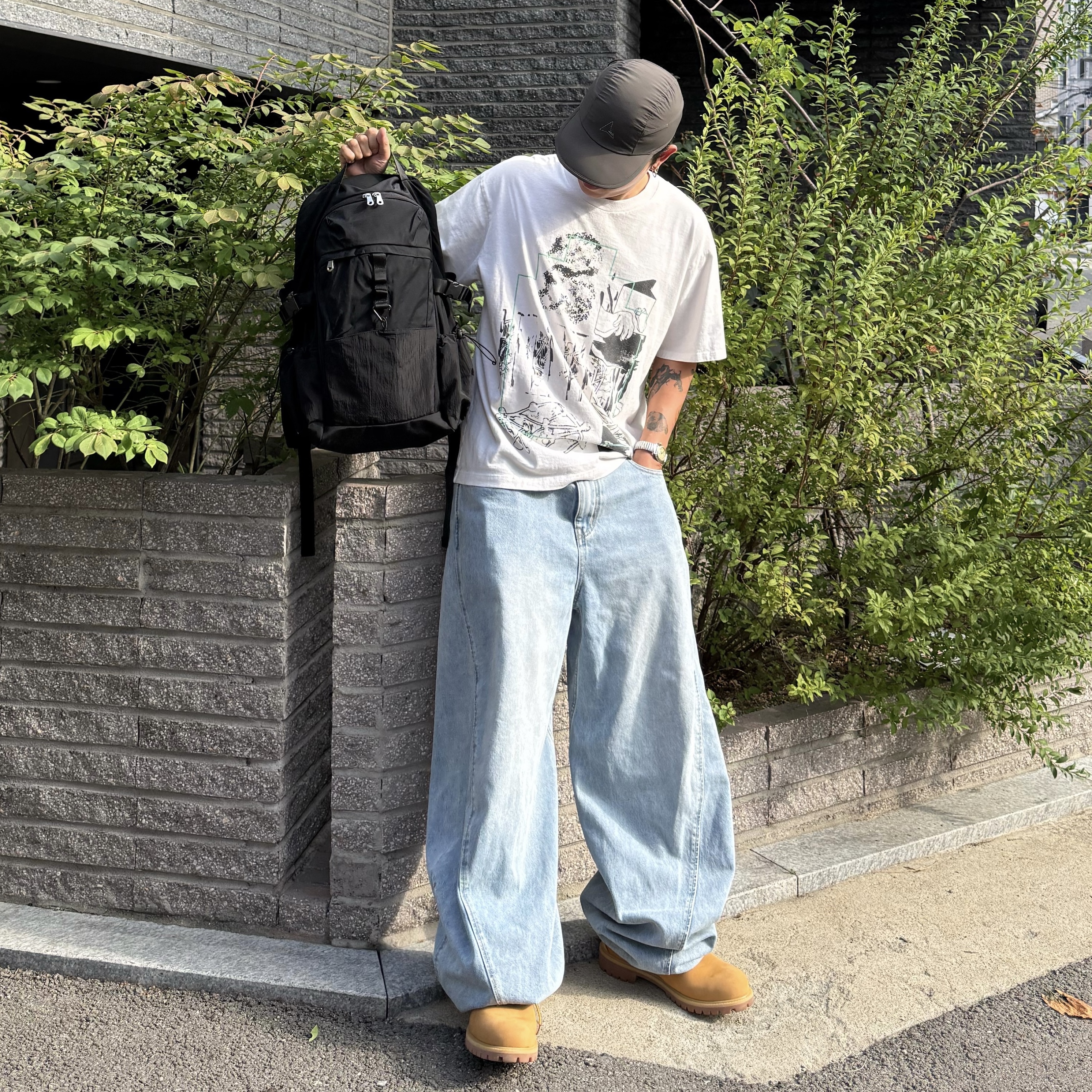 Cav Empt FK Sheet10 T-Shirt White - 23SS 착용 스타일