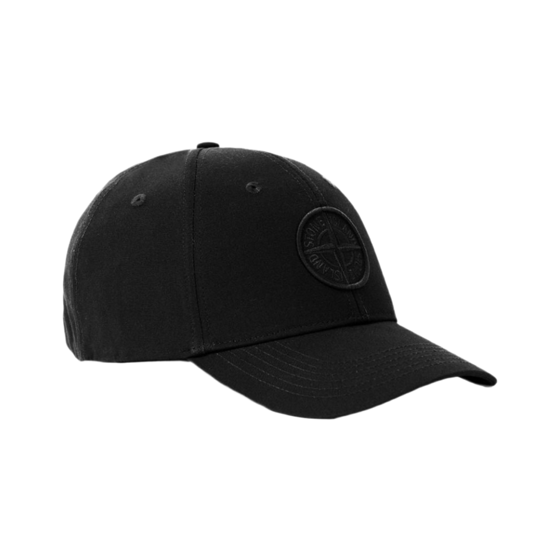 L2S1591000-13S0248-V0029 Stone Island 9100013 Cotton Reps Baseball Cap with Compass Embroidery Black - 26FW