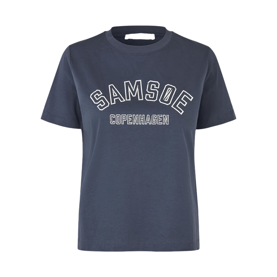 샘소이 샘소이 우먼 사카미노 숏슬리브 티셔츠 옴브레 블루 로고 - 26FW(Samsoe Samsoe Women Sacamino SS T-Shirt Ombre Blue Logo - 26FW)
