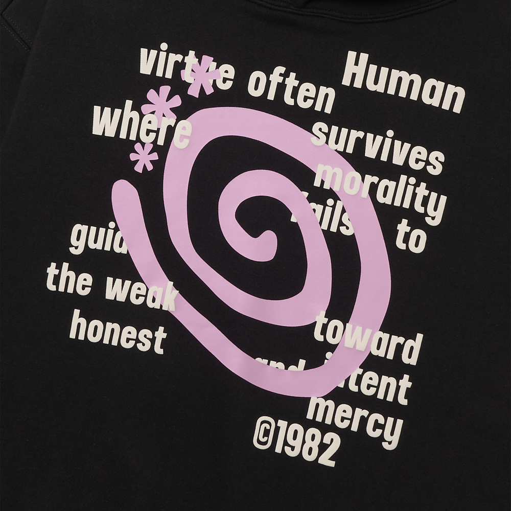 아모우 몰리 레터링 후디 블랙(AMOU Molly Lettering Hoodie Black) - 3