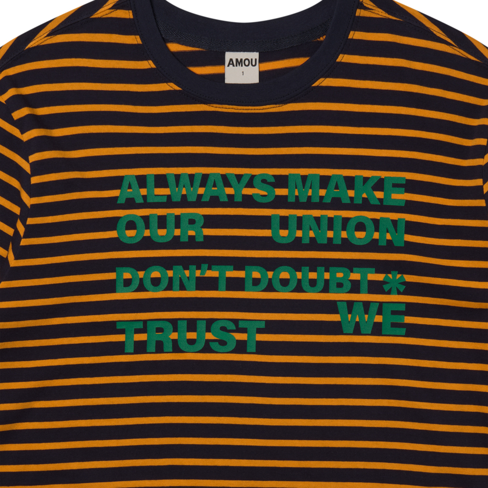 아모우 레터링 스트라이프 롱슬리브 오렌지(AMOU Lettering Stripe Long Sleeve Orange) - 3