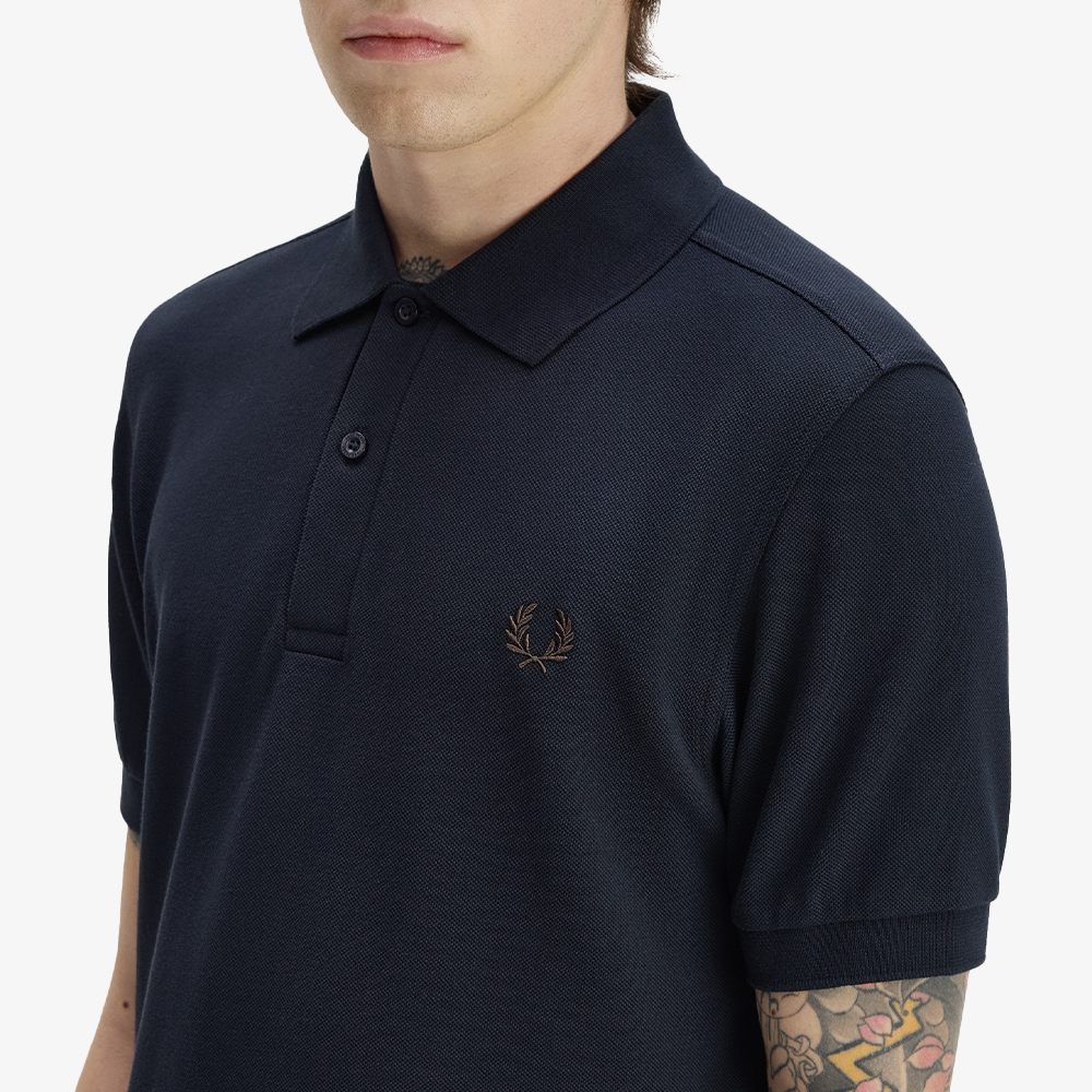 프레드페리 M6000 플레인 프레드페리 셔츠 네이비 리치브라운(Fred Perry M6000 Plain Fred Perry Shirt Navy Rich Brown) - 4