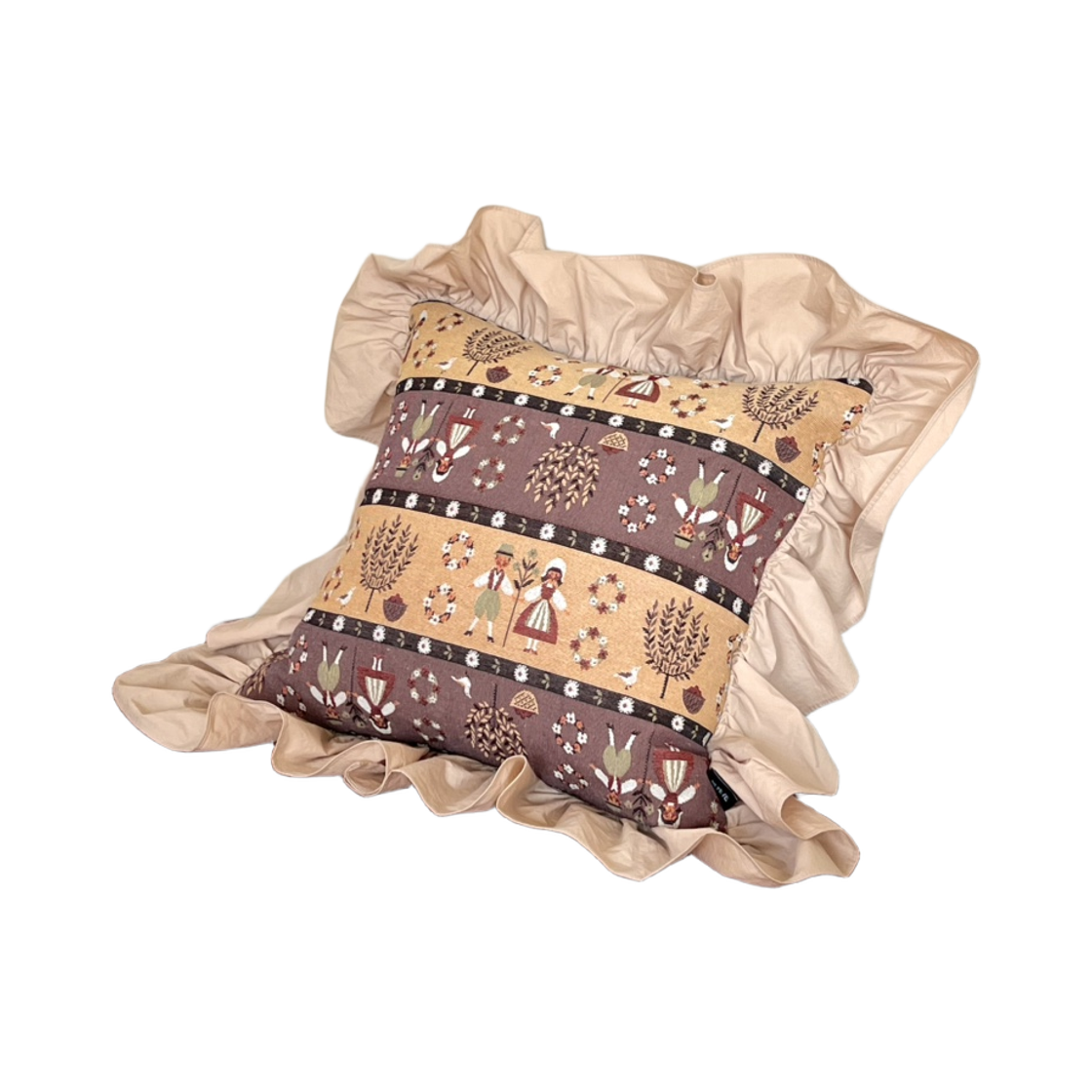 무성화 너티 브리즈 빈티지 프릴 쿠션커버 45x45cm(MUSEONGHWA Nutty Breeze Vintage Frill  Cushion Cover 45x45cm)