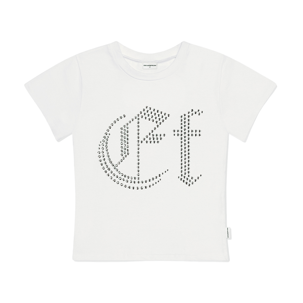 이스케이프프롬 EF 핫픽스 디테일 슬림핏 반팔티 아이보리(Escapefrom EF Hotfix Detail Slim Fit T-Shirt Ivory) - 2
