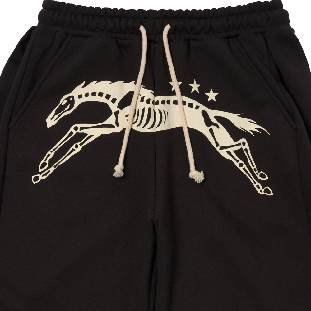 아모우 본 홀스 스웻 팬츠 블랙(AMOU Bone Horse Sweat pants Black) - 3