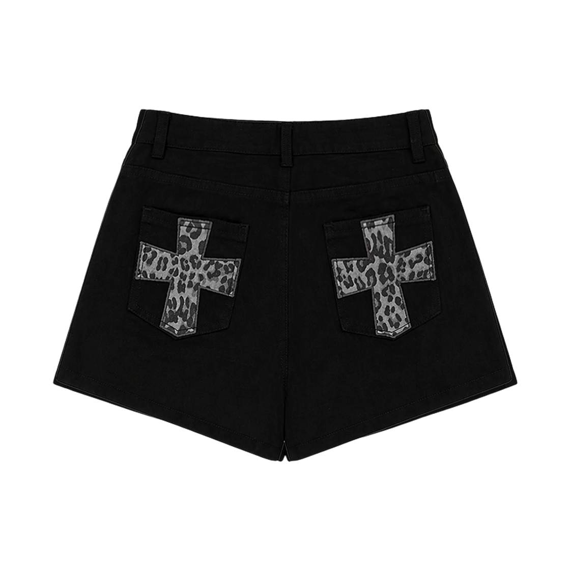 벤힛 레오파드 패치 숏팬츠 블랙(venhit Leopard Patch Shorts Black) - 1