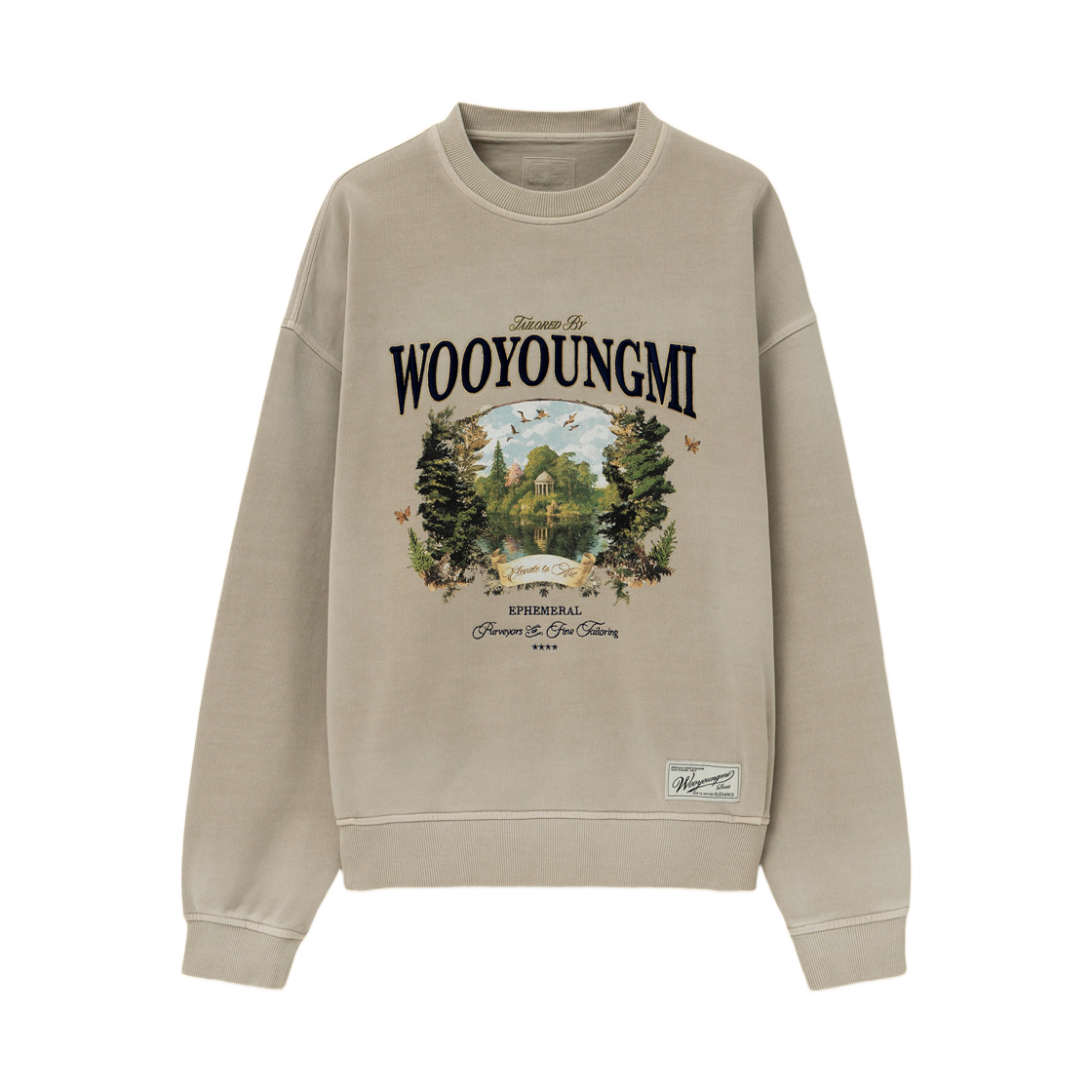 W261TS25795E Wooyoungmi Garden Graphic Sweatshirt Beige - 26SS