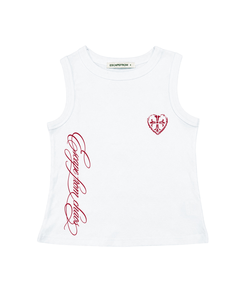 이스케이프프롬 ESCF 레터링 크로스 프린트 슬리브리스 블랙(Escapefrom ESCF Lettering Cross Print Sleeveless Top Black) - 3