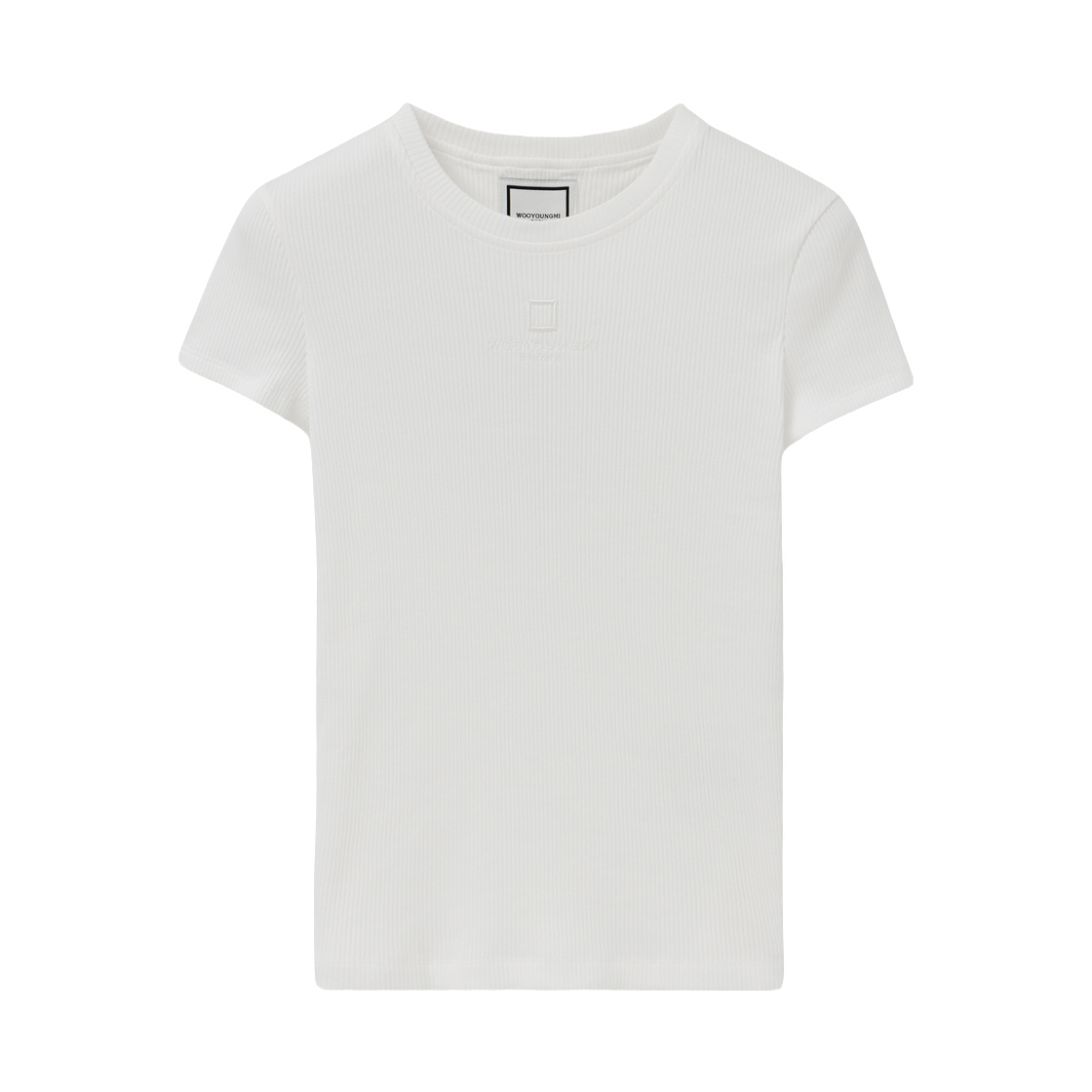 M261TS02760W (W) Wooyoungmi Ribbed Cropped T-Shirt White - 26SS