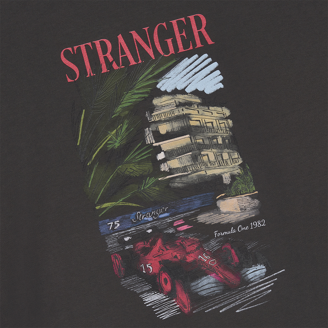 스트레인저 릴렉스 핏 레이서 코튼 티셔츠 차콜(Stranger Relaxed Fit Racer Cotton T-Shirt (Charcoal)) - 3