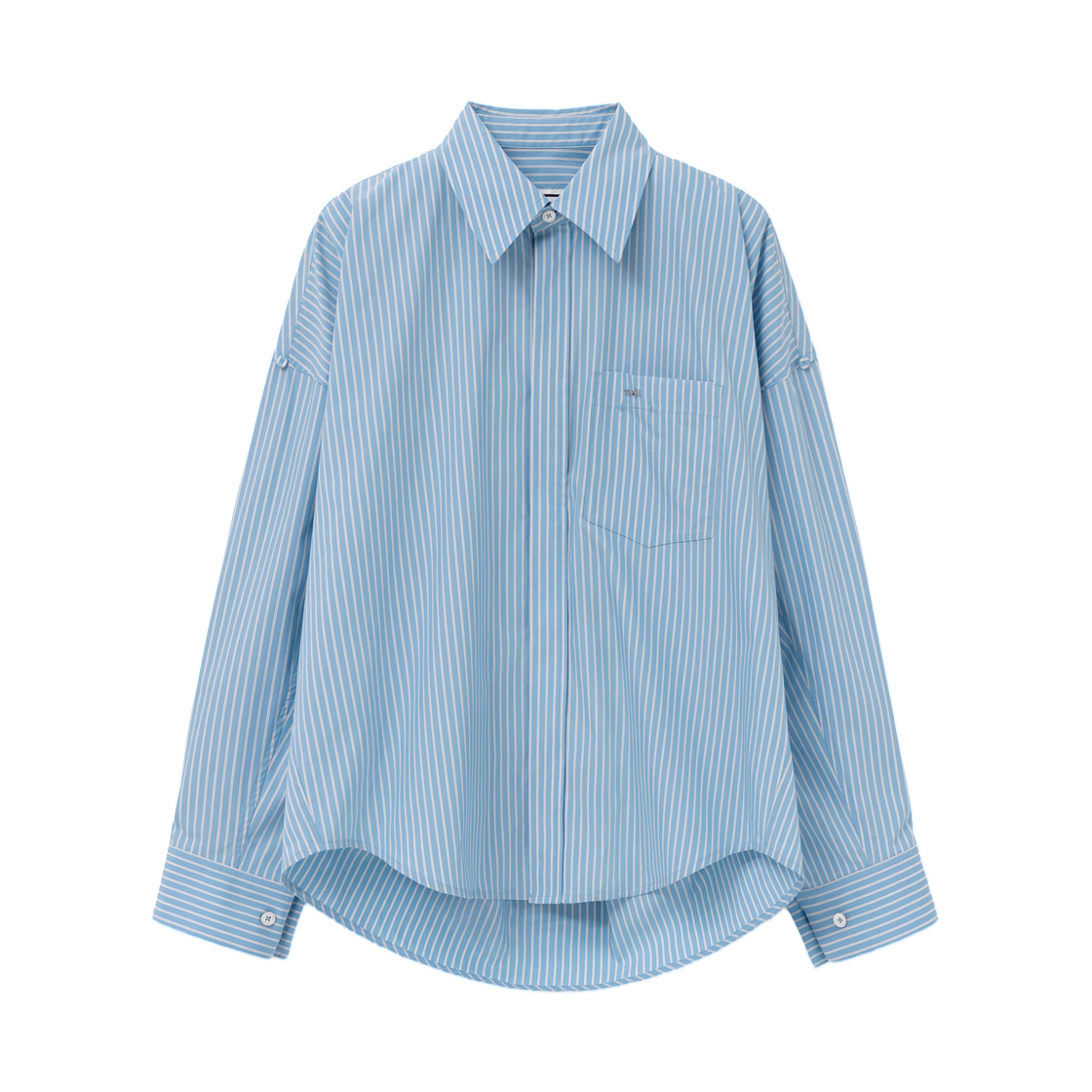 M261SH12864L (W) Wooyoungmi Stripe Roll-Up Shirt Blue - 26SS