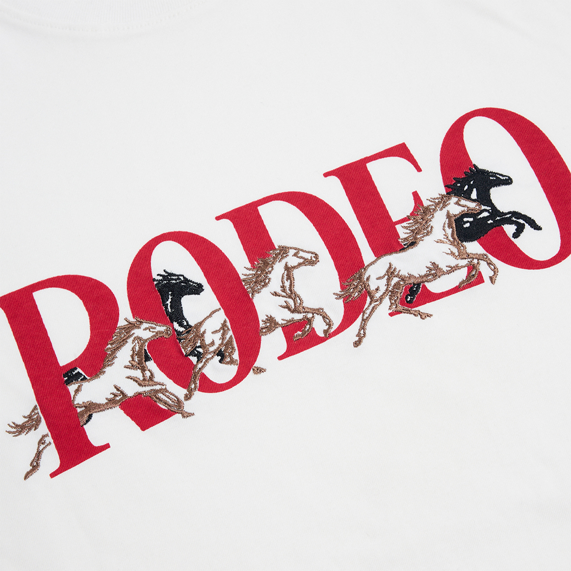 스트레인저 릴렉스 핏 로데오 스탬피드 코튼 티셔츠 화이트(Stranger Relaxed Fit Rodeo Stampede Cotton T-Shirt (White)) - 3