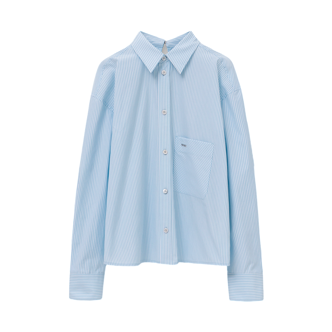M261SH13865L (W) Wooyoungmi Stripe Back Folded Shirt Blue - 26SS