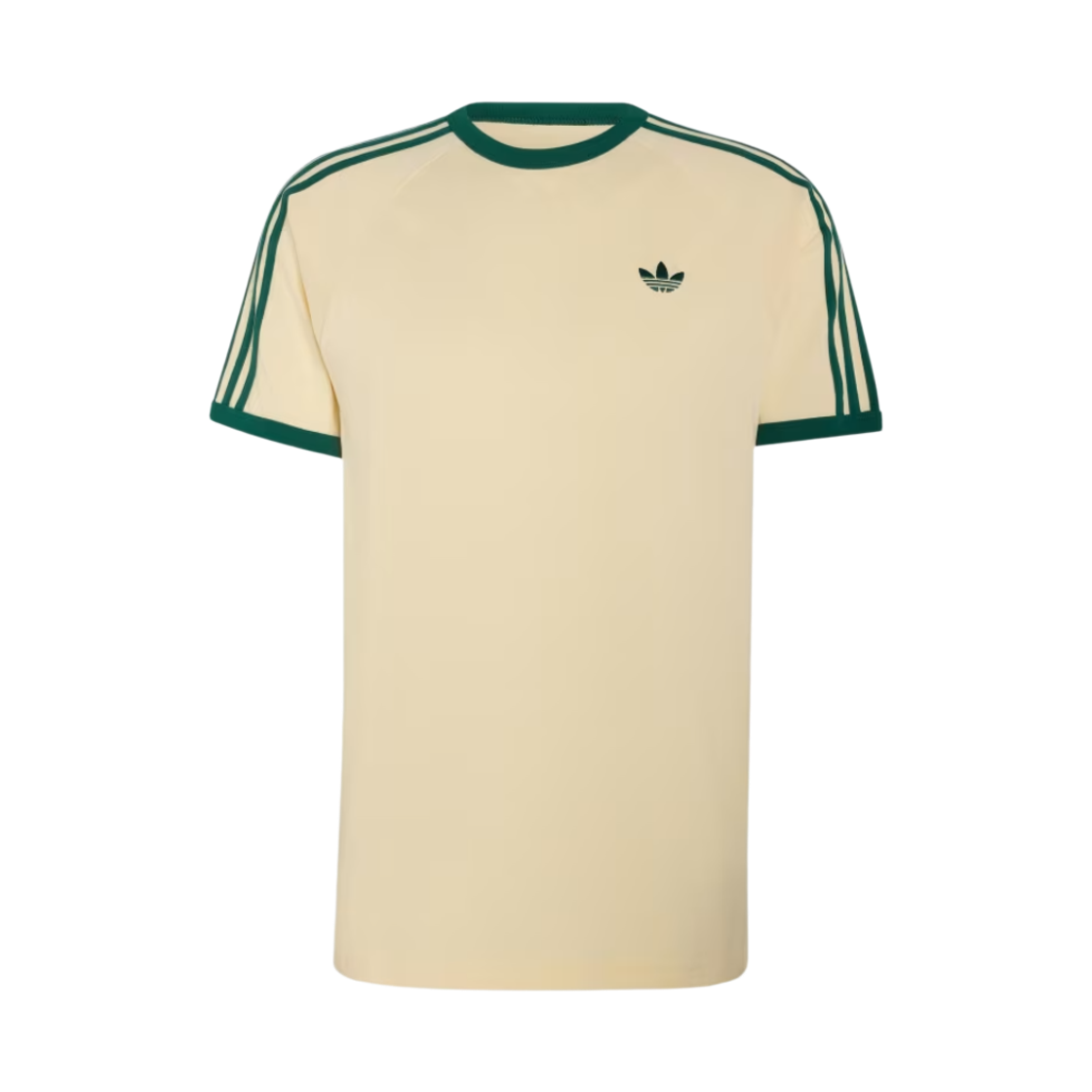 KT5058 Adidas Originals 3-Stripes T-Shirt Warm Vanilla Collegiate Green - KR Sizing