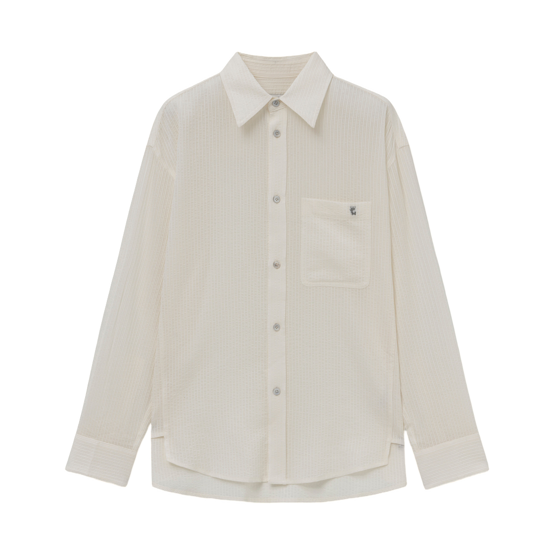 M263SH06855W (W) Wooyoungmi Pattern Stripe Shirt White - 26FW