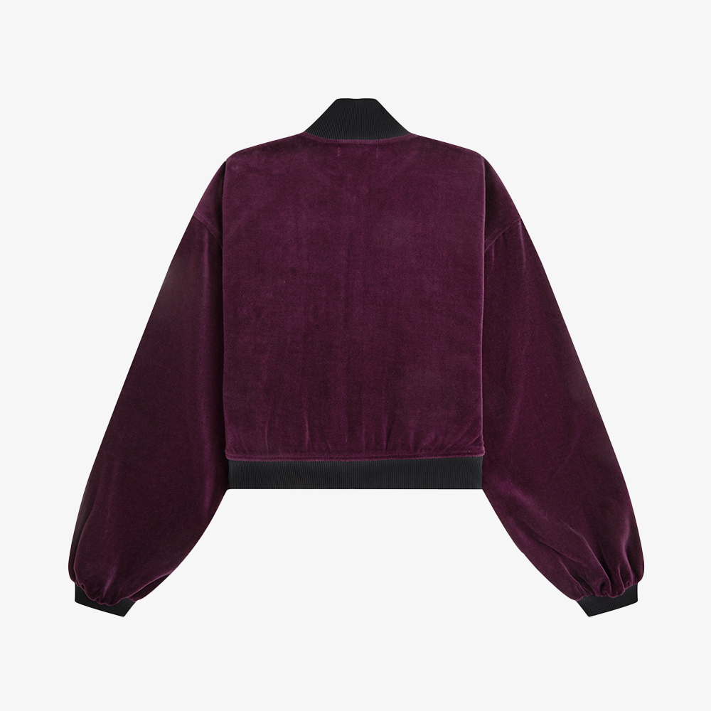 프레드페리 x 에이미와인하우스 오버사이즈드 벨루어 트랙 재킷 플럼(Fred Perry x Amy Oversized Velour Track Jacket Plum) - 6