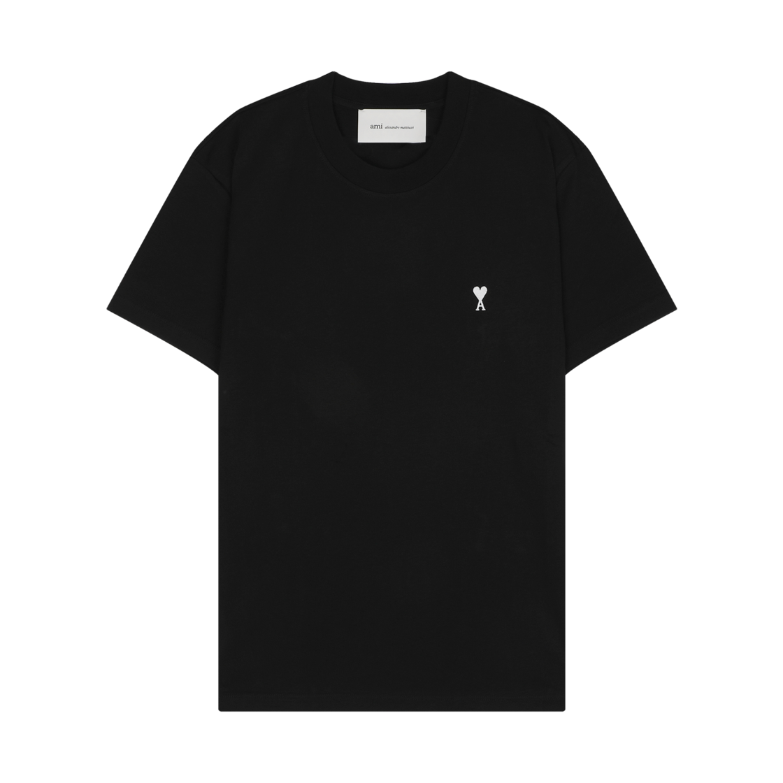 [25% 쿠폰] 아미 블랙 코튼 아미 드 하트 티셔츠 블랙 화이트 크림([25% 쿠폰] AMI Black Cotton Ami De Coeur T-Shirt Black White Cream) - 1