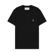 [25% 쿠폰] AMI Black Cotton Ami De Coeur T-Shirt Black White Cream